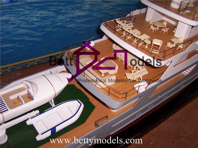 シンガポールのハウスボートのスケールモデル